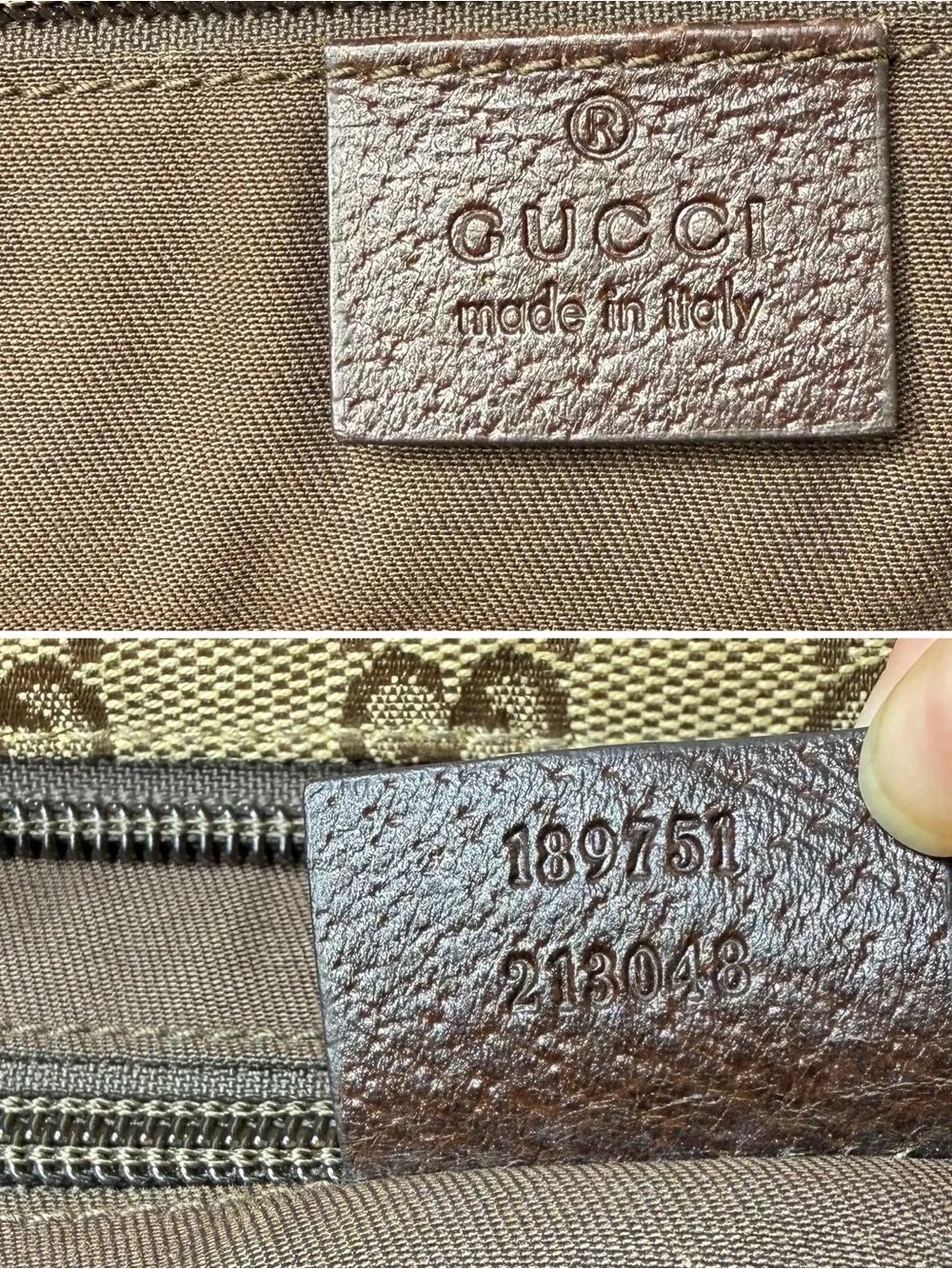 Gucci authentic brown canvas messanger bag unisex crossbody red green strap